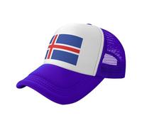 DIEzig Gorras de béisbol informales con estampado de la bandera de Islandia, gorra de béisbol con parte trasera de malla, gorro ajustable para viajes de fin de semana, Morado (, Talla única