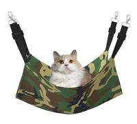 DIEzig Hamaca de camuflaje militar verde con jaula mediana para colgar cama suave para gatitos, hurones, cachorros o mascotas pequeñas