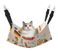 DIEzig Hamaca mediana con diseño de mapa de iconos de viaje de Alemania, cama suave para gatito, hurón, cachorro o mascota pequeña