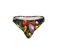 DIEzig Introducción de vegetales estampados suaves y elásticos para hombre, ropa interior de uso diario, ajuste suave, cómodo, para hombre, Negro, M