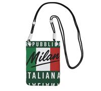 DIEzig Milan, Italy - Funda cruzada para teléfono con estampado de Milán, Italia, para adultos, con correa de hombro desmontable, Black, Talla única