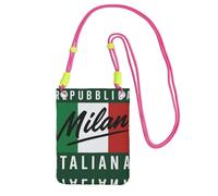 DIEzig Milan, Italy - Funda cruzada para teléfono con estampado de Milán, Italia, para adultos, con correa de hombro desmontable, fucusia, Talla única