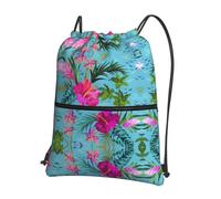 DIEzig Mochila con correa ajustable con estampado de Hello Hawaii, bolsa plegable con cordón y cremallera para aventuras de fin de semana