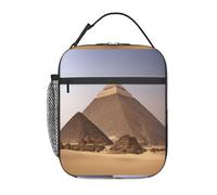 DIEzig Pyramids of Egypt - Bolsa térmica portátil con estampado de pirámides de Egipto, bolsa de almuerzo térmica para almacenamiento de comidas
