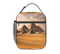 DIEzig Pyramids of Egypt - Bolsa térmica portátil con estampado de pirámides de Egipto, bolsa de almuerzo térmica para almacenamiento de comidas