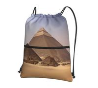 DIEzig Pyramids of Egypt - Mochila con correa ajustable con estampado de pirámides de Egipto, bolsa plegable con cordón y cremallera para aventura de fin de