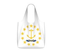 DIEzig Rhode Island State Flag - Bolsa plegable para compras, bolsa de comestibles reutilizable, bolsa de viaje ligera y compacta