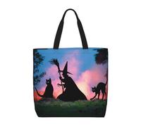 DIEzig Scary Halloween - Paquete de 1 bolsa económica de 15.7 x 19.6 pulgadas, bolsas de tela ligeras y grandes para compras de comestibles, Black, Talla única