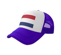 DIEzig Sombreros de camionero casuales con estampado de bandera holandesa, gorras de béisbol con parte trasera de malla, sombreros ajustables para viajes de fin de semana, Morado (, Talla única