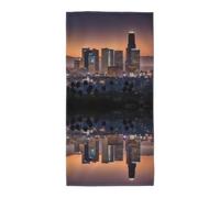DIEzig Toalla de baño larga estampada de Los Angeles Skyline Fashion para vacaciones junto a la piscina junto al mar