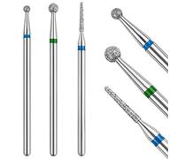 Difenni Broca para cutículas, brocas para cutículas para uñas, 3 brocas de diamante para máquina eléctrica de 3/32 pulgadas, herramienta de pedicura