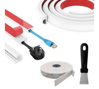 DifenzuSJ 3M Goulotte de Câbles en Silicone Autocollante, Cache-Câble Blanc Demi-Rond Flexible, Exclusivement pour 1 Câble, Cache Fil pour Mur/Sol/Plinthe/TV, Protection de Fils Électriques