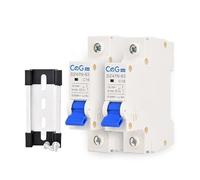 Diferencial Auto Rearmable Juego de 2 disyuntores miniatura CA 1 polo, 6 A, 10, 16, 20, 25, 32, 40, 50, 63, 120/240 V, con disparo magnético térmico y montaje en riel DIN(10A 2pcs)