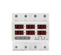 Diferencial Auto Rearmable Protector De Relé Corriente Voltaje Trifásico 100A 63A 60A 220V 3P Limitador Bajo Protección Ajustable(63A without N 380V)