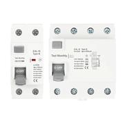 Diferencial Rearmable Disyuntor 2P 4P 10/30/100/300mA de corriente Residual pila carga eléctrica EV DC RCCB RCD tipo B 6KA fuga tierra carril Din(30mA,2P 25A)
