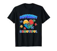 Diferente es hermoso corazón rompecabezas conciencia autismo Camiseta