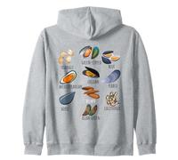 Diferentes tipos de colección de razas de mejillones, amor de mejillones lindos Sudadera con Capucha
