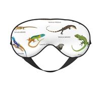 Diferentes tipos de máscara de ojos cómoda con estampado de lagarto, transpirable, ajustable, para hombres y mujeres, ligera, para viajes, yoga, trabajo