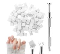 Diffaxy 100 esponjas de arte de uñas con agarre de metal, accesorios para decoración de uñas, herramientas de renderizado con bloques de agarre, esponja de manicura gradiente para uñas, juego de