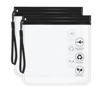 Diffaxy 2 bolsas impermeables para aeropuerto, 20 x 20 cm, a prueba de fugas, bolsas con asa, accesorios de viaje, utensilios de vacaciones, transparente, Planta medicinal