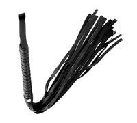 Diffaxy Látigo Negro de 48 cm, látigo de Montar con Mango de Cuero, Adecuado para espectáculos ecuestres, Entrenamiento de Caballos, representaciones teatrales y Juegos de rol