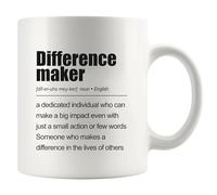 Difference Maker Definition - Taza de cerámica inspiradora para mujeres y hombres, regalos de jubilación, compañeros de trabajo, jefe, maestro, taza de cerámica, 325 ml, color blanco