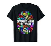 Different Minds One World Autism Awareness Niños Niñas Camiseta