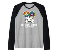 Different Wiring Same Power Neurodiversidad Gaming Camiseta Manga Raglan