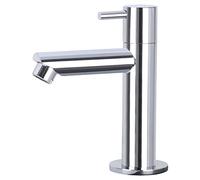 Differnz Grifo de agua fría - Grifo de cocina latón cromado - Grifo con caño recto - Grifo de lavabo para cocina - Conector G1/2