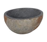 Differnz Nusa waskom Differnz Lavabo Nusa Ø35-39 x 15 cm - Piedra natural Lavabo sin rebosadero - Fregadero redondo - Accesorios de baño - Gris riviersteen - Ã~ 30-39 cm