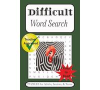 Difficult Word Search Puzzle Book: Word Searches with Easy to Read Print about Complex, Diverse, & Unique Vocabulary I 6 x 9 Inches 110 Pages I 50+ ... Gift for Vacations, Holidays and Free Times