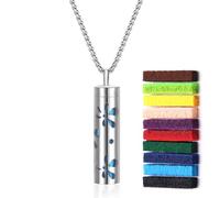 Diffuser Necklace - Fragrance Diffuser Aromatherapy Pendant, Aromatherapy Necklace, Oil Diffuser Jewelry, Perfume Bottle Necklace with 10 Felt Pads for Women and Men