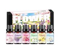 Diffuser Oil Set - Long-Lasting Uplifting Calming, 10ml Flower Scent Diffuser Oil for Fragrancing, Premium Quality Apothecary, Aromatherapy Tool with Natural Extracts, Wellness Aid for Relaxing