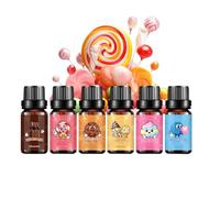 Diffuser Oil Set - Sweet Candy Inspired Fragrance Collection, 6 Piece Scented Oils Modern Style, Mixed Fragrance Variety + Easy Drop Bottles, Concentrated Oil Formula Smooth Blend - For Rooms &