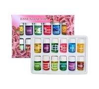 Diffuser Oils - Water Soluble Aromatherapy Set for Home | 12 Piece Collection with Long Lasting Scents, Compact 3ml Bottles, Easy Use Accessories, Practical Supplies for Car Room Office Humidifier