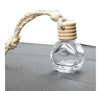 Diffuseur Suspendu - Frasco de perfume de 10 ml | Flacon De Parfum En Verre Avec Couvercle En Bois, Bouteille D'Aromathérapie Rechargeable, Désodorisant et Pendentif Décoratif Rétroviseur