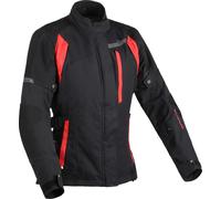 DIFI Alexis Aerotex Chaqueta textil de motocicleta impermeable para damas, negro-rojo, tamaño XL para Mujer