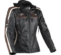 DIFI Jolene 3 Chaqueta de cuero para moto para mujeres, negro/marrón, Talla 2XL