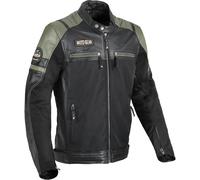 DIFI Memphis Chaqueta de moto de cuero / textil, negro-verde, tamaño 60 para Hombres