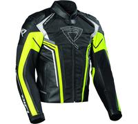 DIFI Valencia Chaqueta de moto de cuero / textil, negro-amarillo, tamaño 48 para Hombres