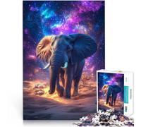 Difícil Difícil Elefante cósmico en un Paisaje Espacial Puzzles de 1000 Piezas para Adolescentes 26x38cm Regalos de Amigo Secreto