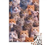 Dificultad Alta e Interesante Puzzle 1000 Piezas Cartón Puzzle Grande Adulto Difícil Muchos Gatos Puzzle Familiar Padres E Hijos 70x50cm/1000pcs