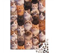 Dificultad Alta e Interesante Puzzle 1000 Piezas Cartón Puzzle Grande Adulto Difícil Muchos Gatos Puzzle Familiar Padres E Hijos 38x26cm/1000pcs