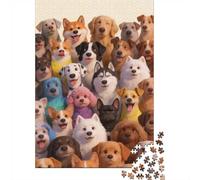 Dificultad Alta e Interesante Puzzle 1000 Piezas Cartón Puzzle Grande Adulto Difícil Muchos Perros Puzzle Familiar Padres E Hijos 52x38cm/1000pcs