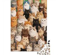 Dificultad Alta e Interesante Puzzle 1000 Piezas Cartón Puzzle Grande Adulto Relajarse Muchos Gatos Coleccionistas Padres E Hijos 38x26cm/1000pcs