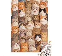 Dificultad Alta e Interesante Puzzle 1000 Piezas Cartón Puzzle Grande Adulto Relajarse Muchos Gatos Puzzle Familiar Padres E Hijos 70x50cm/1000pcs
