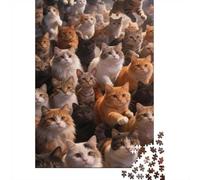 Dificultad Alta e Interesante Puzzle 1000 Piezas Cartón Puzzle Grande Adulto Relajarse Muchos Gatos Puzzle Familiar Padres E Hijos 38x26cm/1000pcs