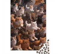 Dificultad Alta e Interesante Puzzle 1000 Piezas Cartón Puzzle Grande Adulto Relajarse Muchos Gatos Educa Padres E Hijos 38x26cm/1000pcs