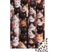 Dificultad Alta e Interesante Puzzle 1000 Piezas Cartón Puzzle Grande Adulto Relajarse Muchos Gatos Puzzle Familiar Padres E Hijos 70x50cm/1000pcs