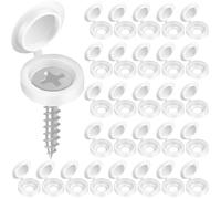 DIFLAX 100 Piezas Cubiertos de Tornillo Negros, 16mm Tornillos Embellecedores, Clavos de Espejo, Acero Inoxidable, Decorativos, Cubre Tornillos, Para Espejos, Baño